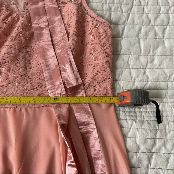 Amazon Blush Pink High-Low Lace Dress - Picture 12 of 15